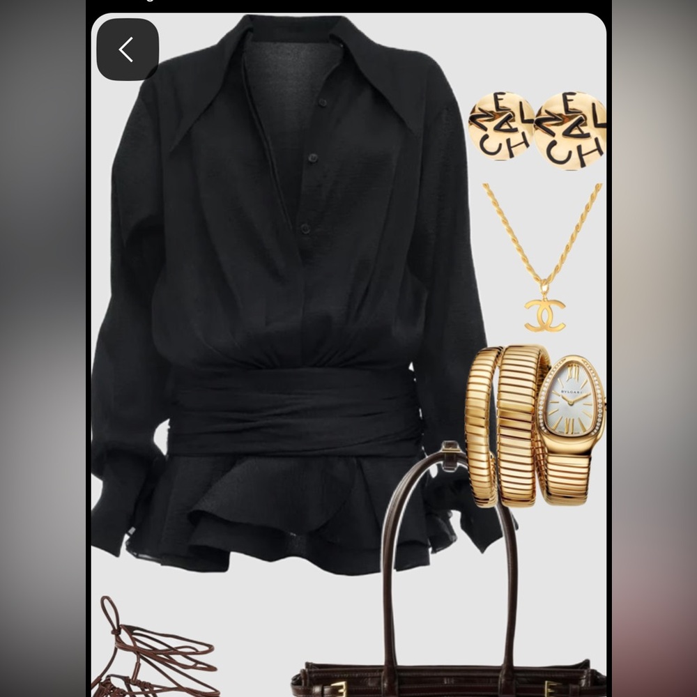YesStyle Black Long Sleeve Dress
